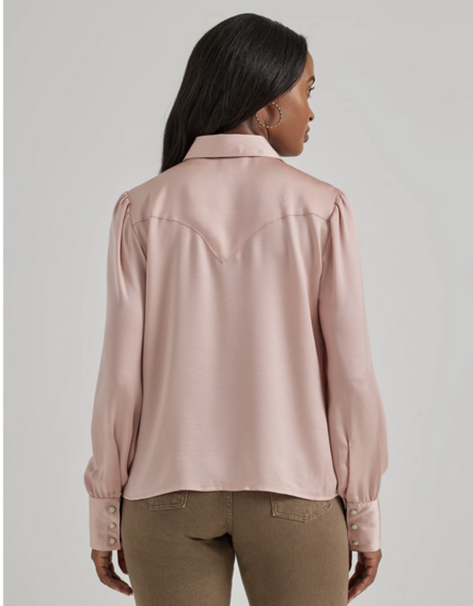 SHIRT WOMENS WRANGLER SATIN BLOUSE PINK