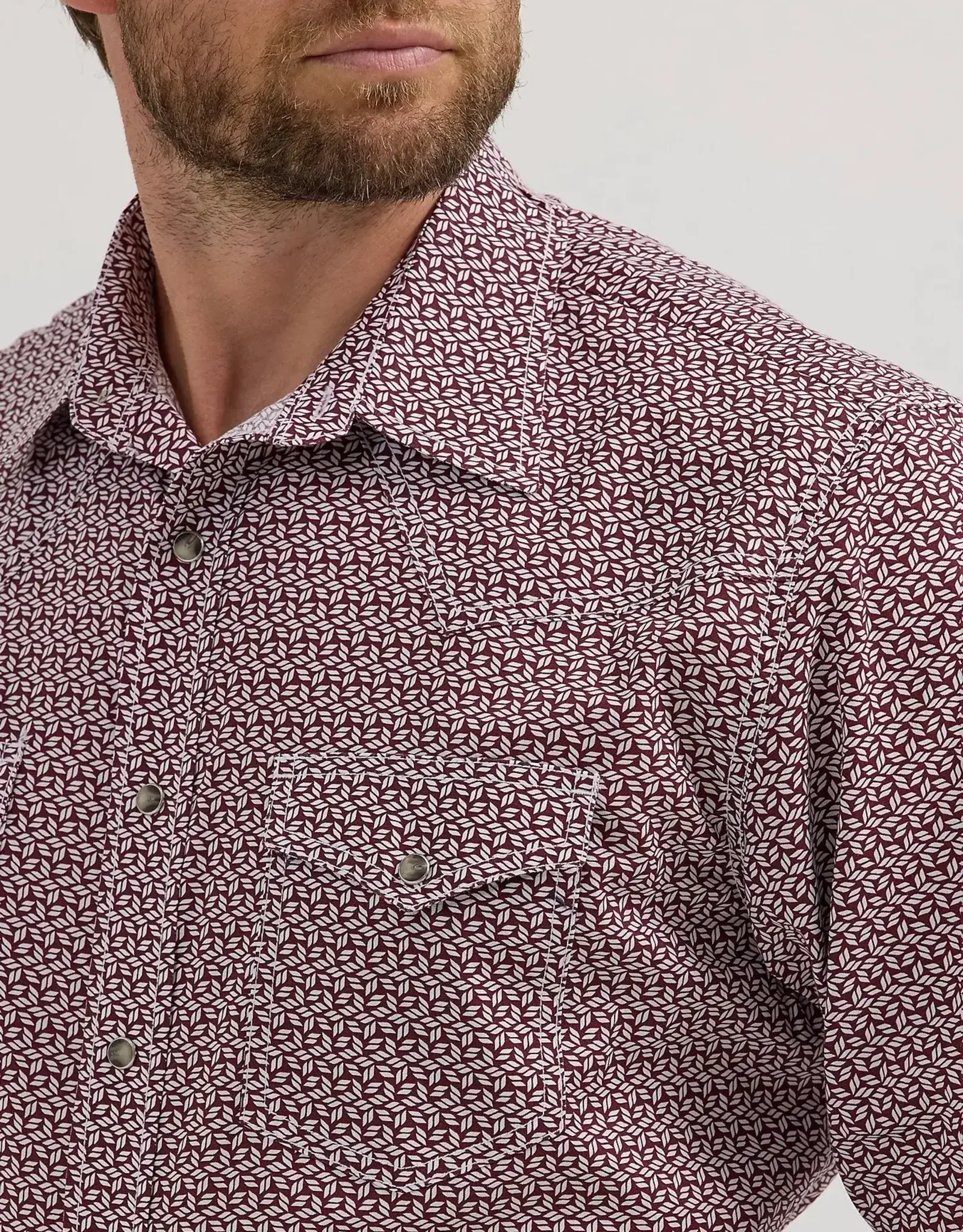 SHIRT MNS L/S SNAP 20X AUBURN PTTRN