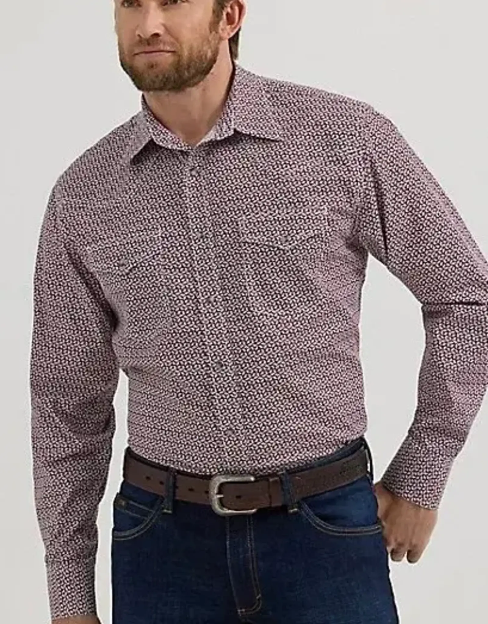 SHIRT MNS L/S SNAP 20X AUBURN PTTRN