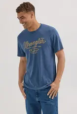 SHIRT MNS TEE WRANGLER LOGO BLUE