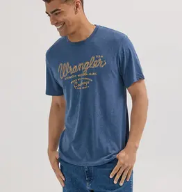 SHIRT MNS TEE WRANGLER LOGO BLUE