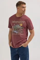 SHIRT MNS TEE WRANGLER MOUNTAIN SUN RED