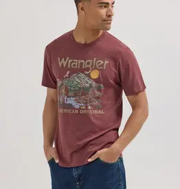 SHIRT MNS TEE WRANGLER MOUNTAIN SUN RED
