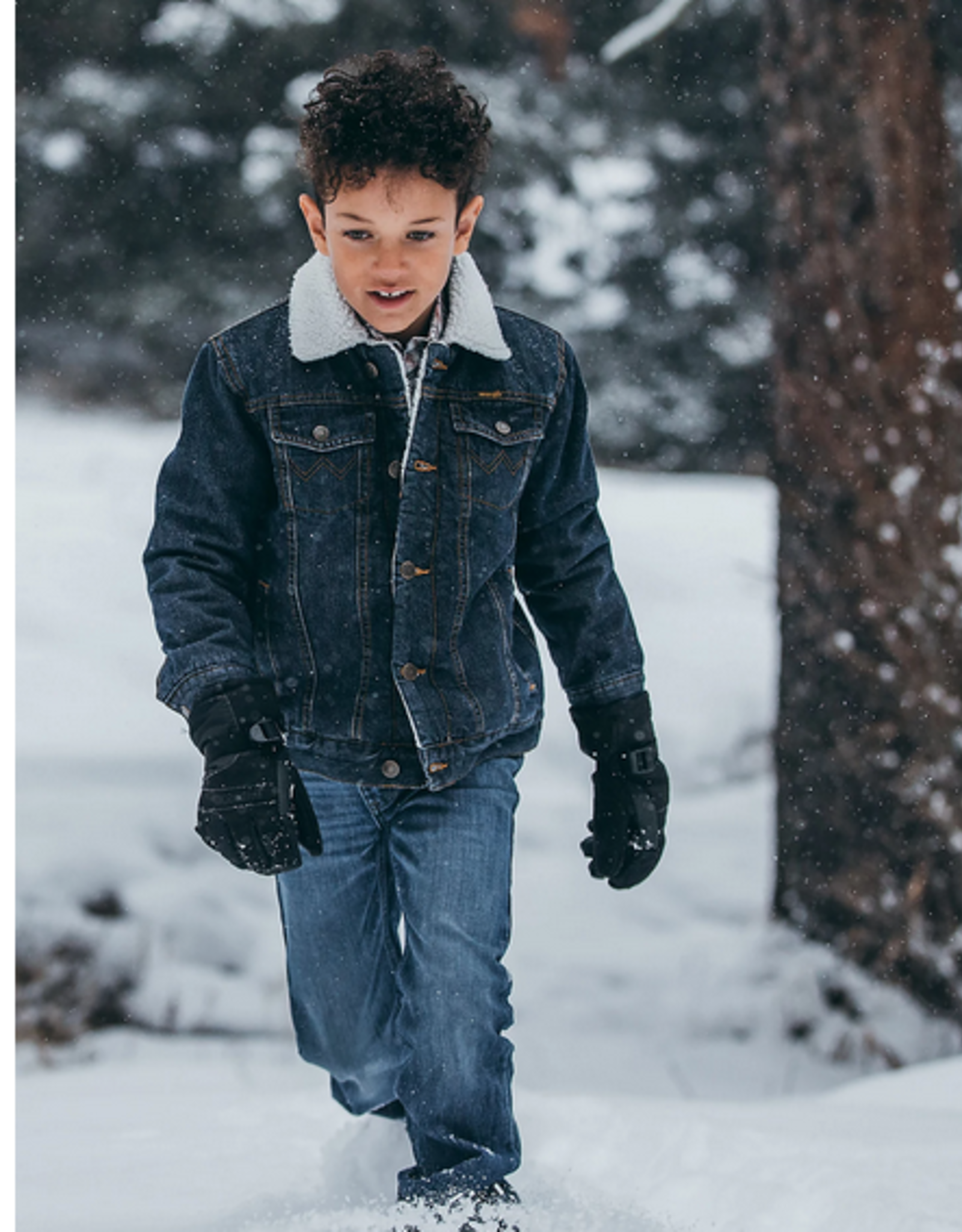 JACKET DENIM BOYS WRANGLER SHERPA LINED