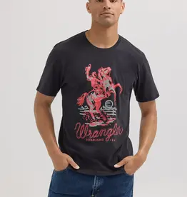 SHIRT MNS TEE BRONC RIDER BLACK/RED