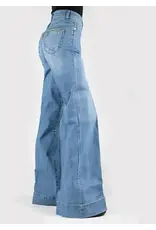 STETSON JEAN WMS STETSON WIDE LEG MED WASH DENIM DIAGONAL PIECED BACK PKT