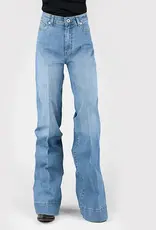 STETSON JEAN WMS STETSON WIDE LEG MED WASH DENIM DIAGONAL PIECED BACK PKT