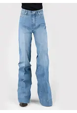 STETSON JEAN WMS STETSON WIDE LEG MED WASH DENIM DIAGONAL PIECED BACK PKT