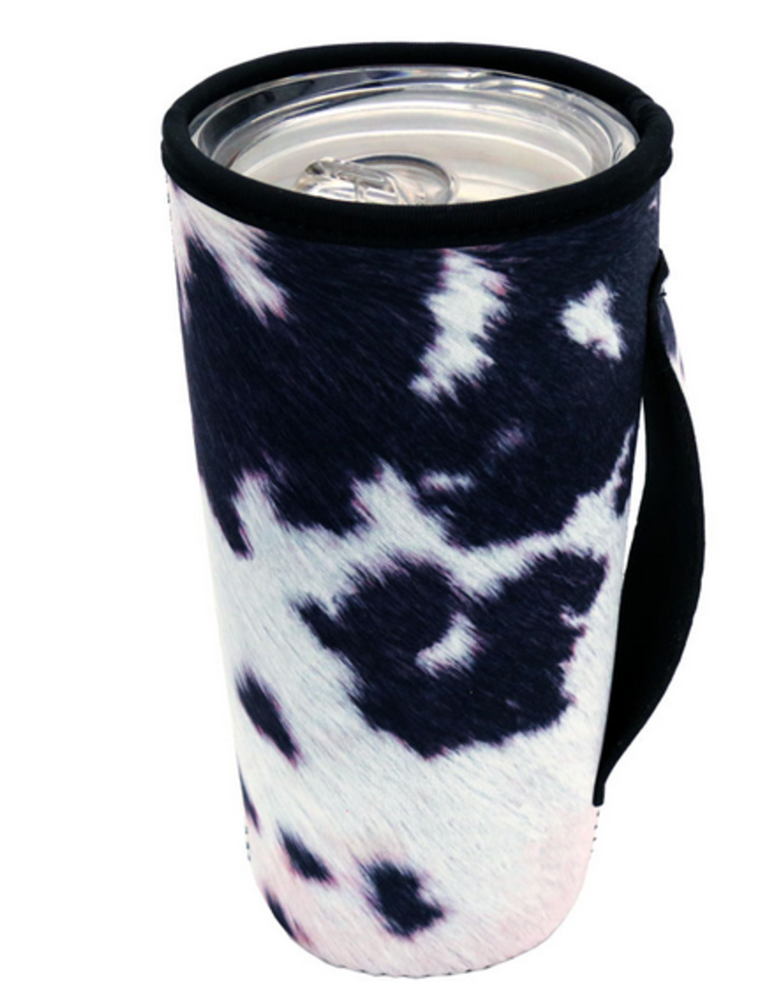 TUMBLER DRINK SLEEVE BLK/WHT COWHIDE