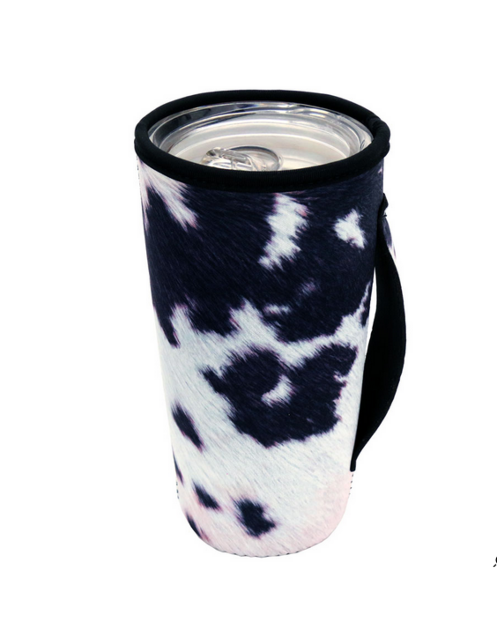 TUMBLER DRINK SLEEVE BLK/WHT COWHIDE