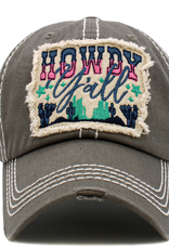 CAP "HOWDY Y'ALL" GRAY VINTAGE BALLCAP