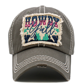 CAP "HOWDY Y'ALL" GRAY VINTAGE BALLCAP