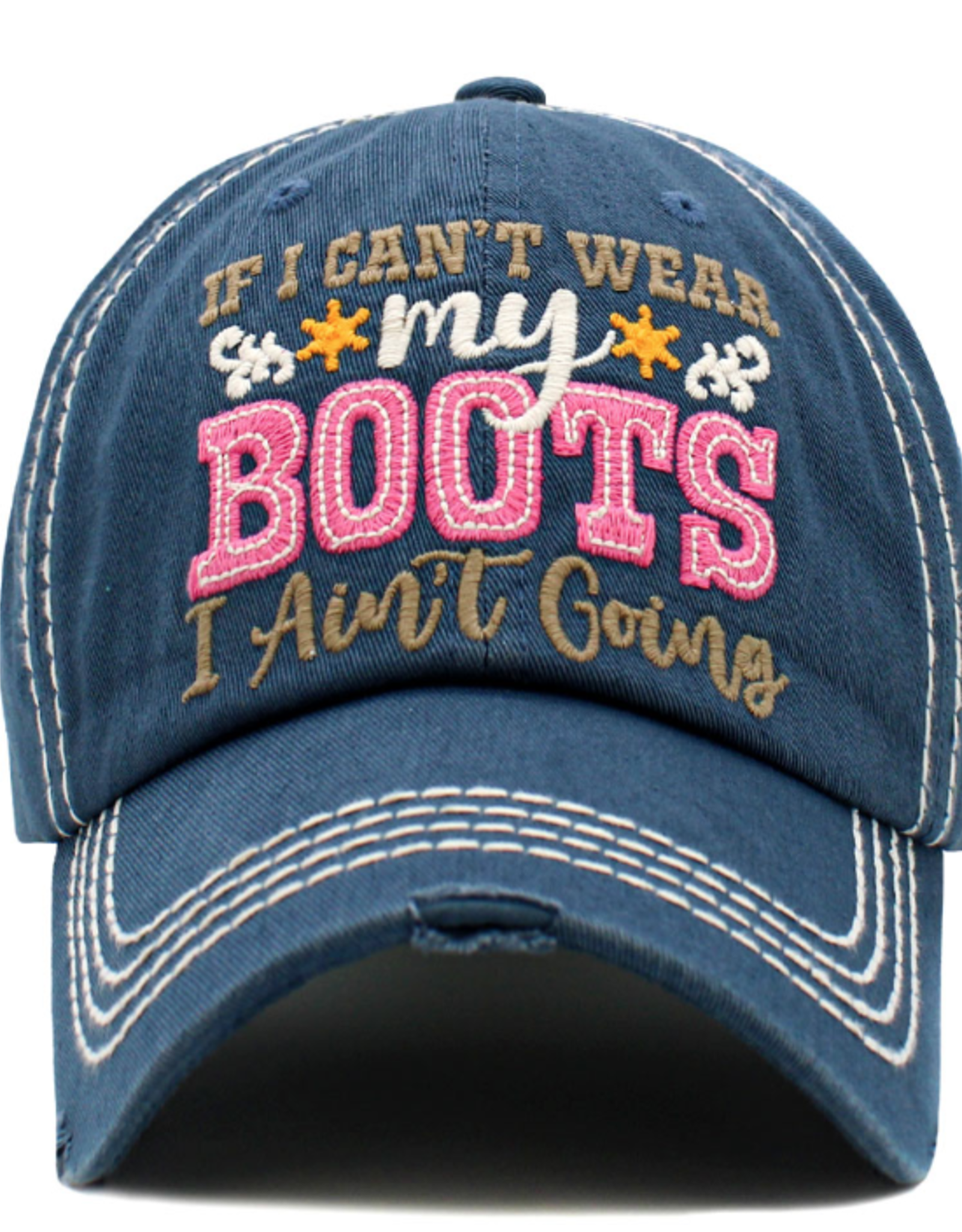 CAP WMS "IF I CANT WEAR MY BOOTS" VINTAGE BLUE