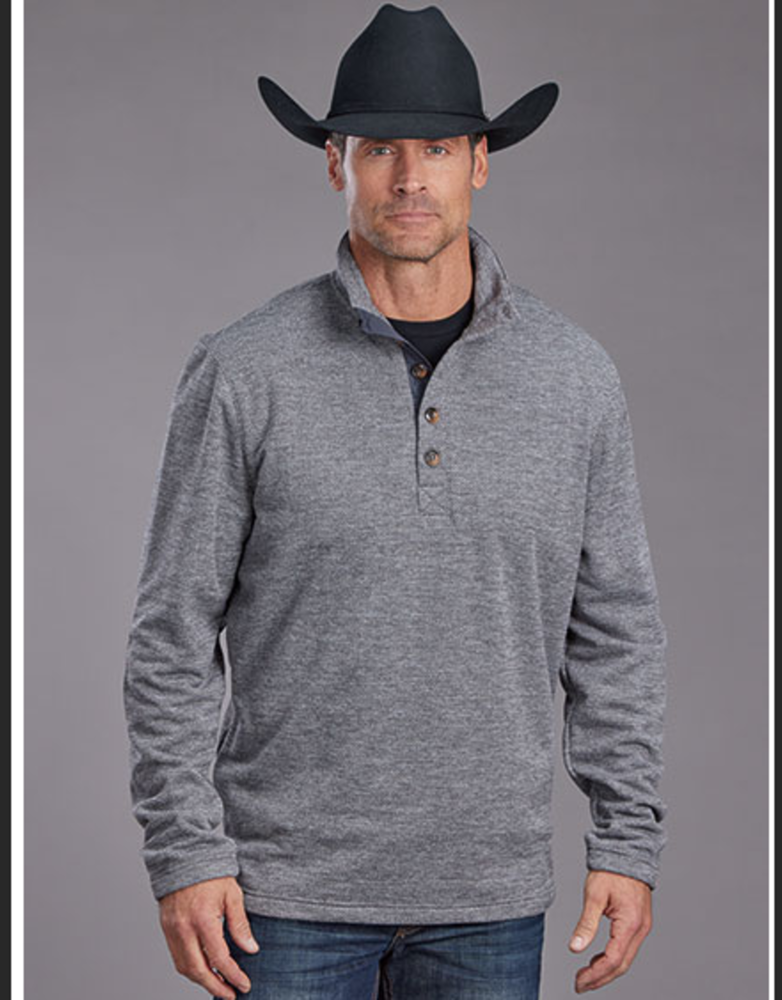 STETSON SWEATER MNS STETSON HONEYCOMB BONDED GRY