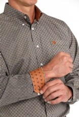 CINCH SHIRT MNS L/S GEO PRINT BROWN