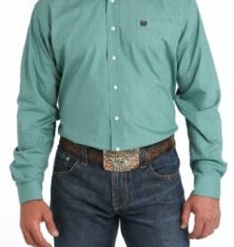 CINCH SHIRT MNS L/S GEO PRINT GREEN