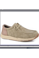 ROPER SHOES MNS ROPER TAN CANVAS W/ FAUX LEATHER HEEL