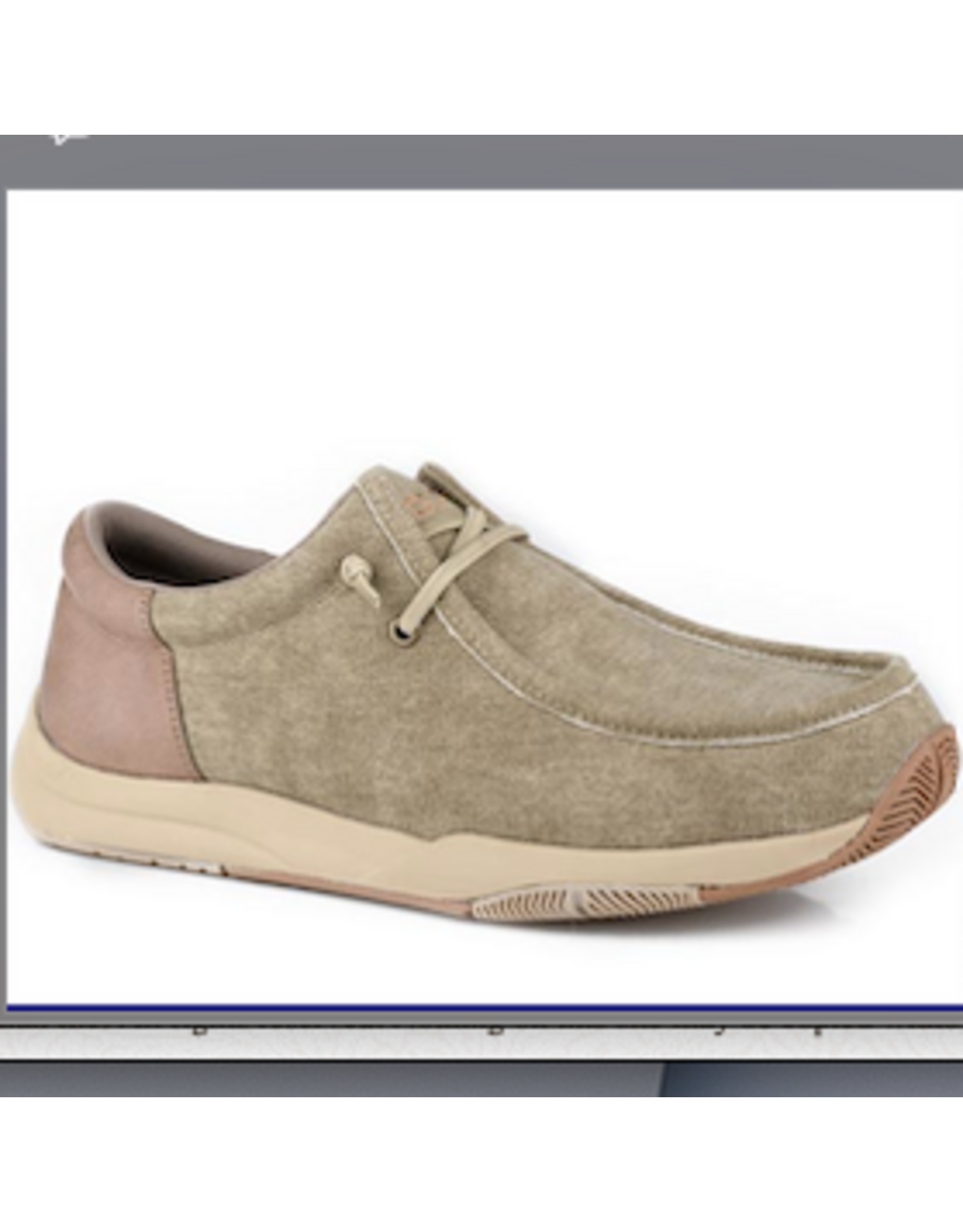 ROPER SHOES MNS ROPER TAN CANVAS W/ FAUX LEATHER HEEL