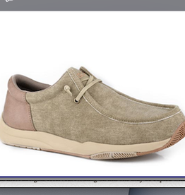 ROPER SHOES MNS ROPER TAN CANVAS W/ FAUX LEATHER HEEL