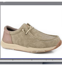 ROPER SHOES MNS ROPER TAN CANVAS W/ FAUX LEATHER HEEL