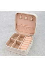 JEWELRY BOX TRAVEL SQUARE LEATHER