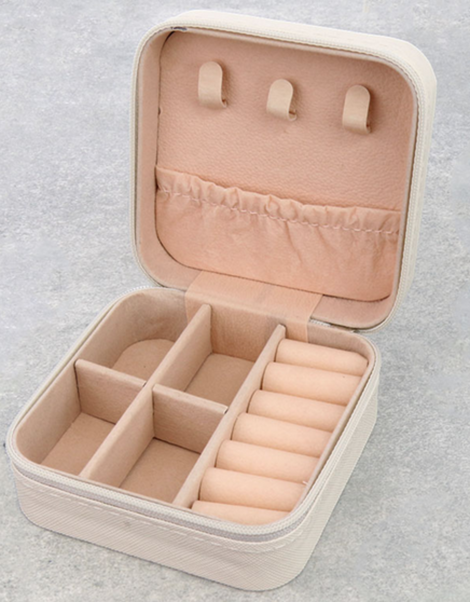 JEWELRY BOX TRAVEL SQUARE LEATHER
