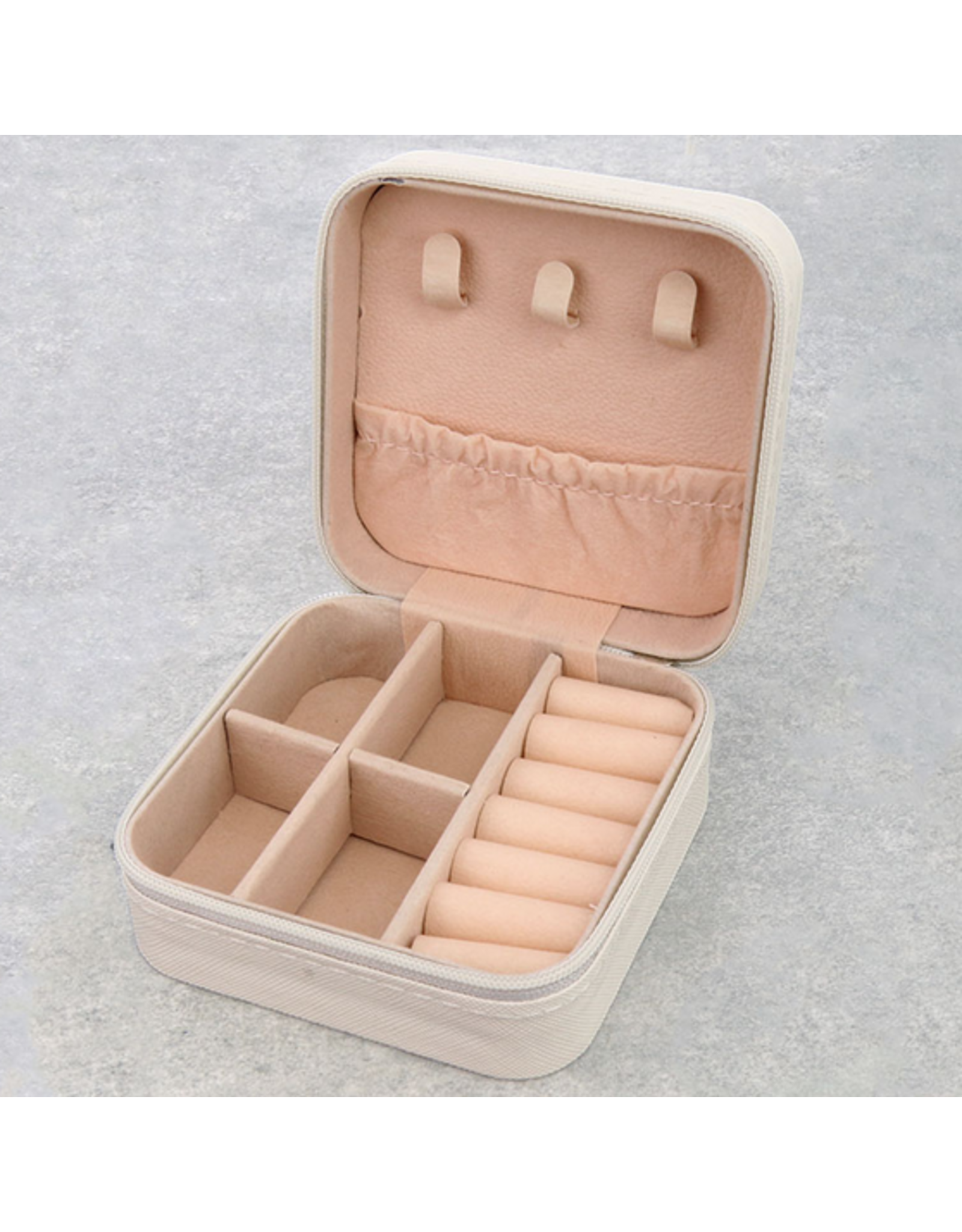 JEWELRY BOX TRAVEL SQUARE LEATHER