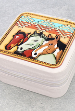 JEWELRY BOX TRAVEL SQUARE LEATHER