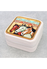 JEWELRY BOX TRAVEL SQUARE LEATHER