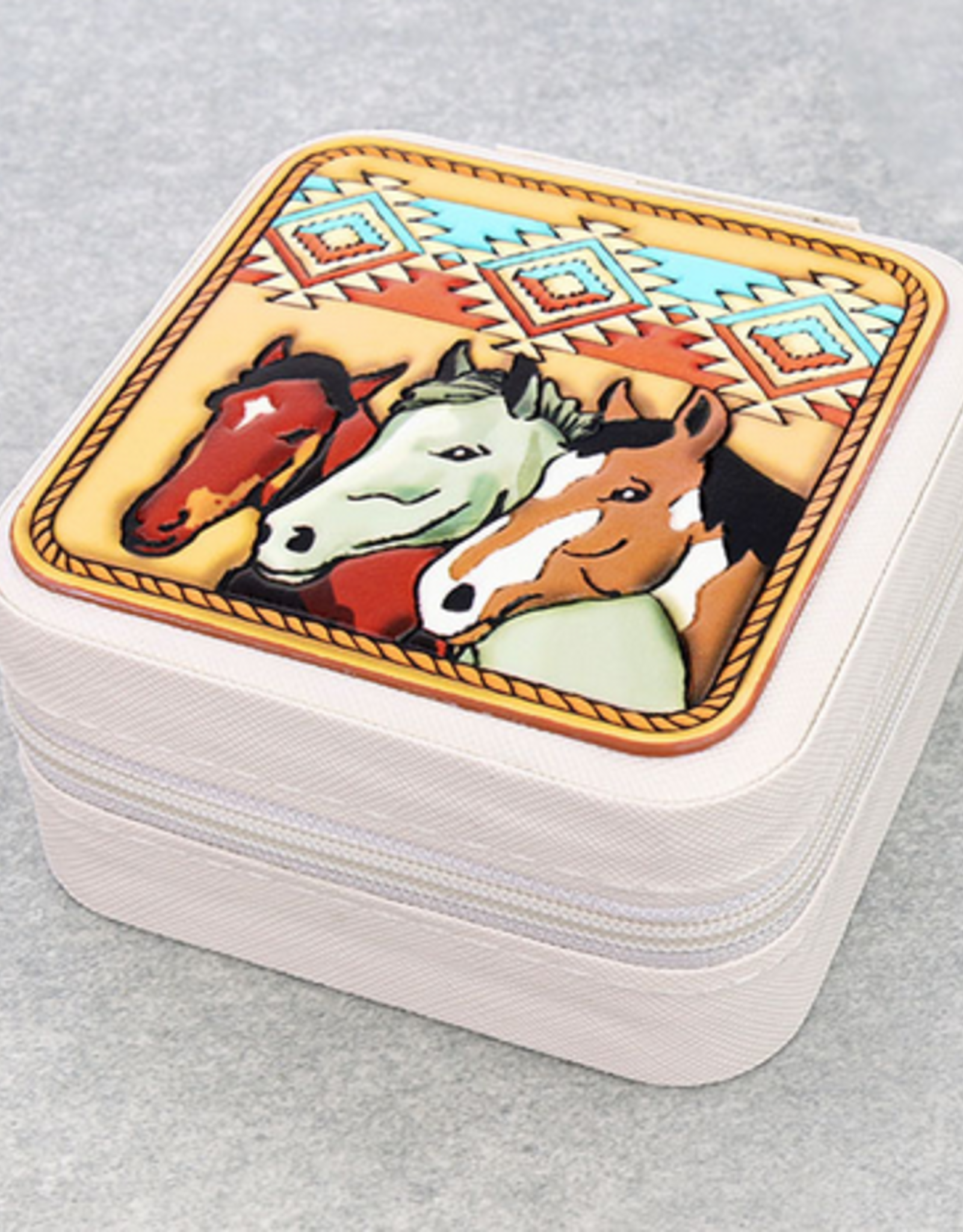 JEWELRY BOX TRAVEL SQUARE LEATHER