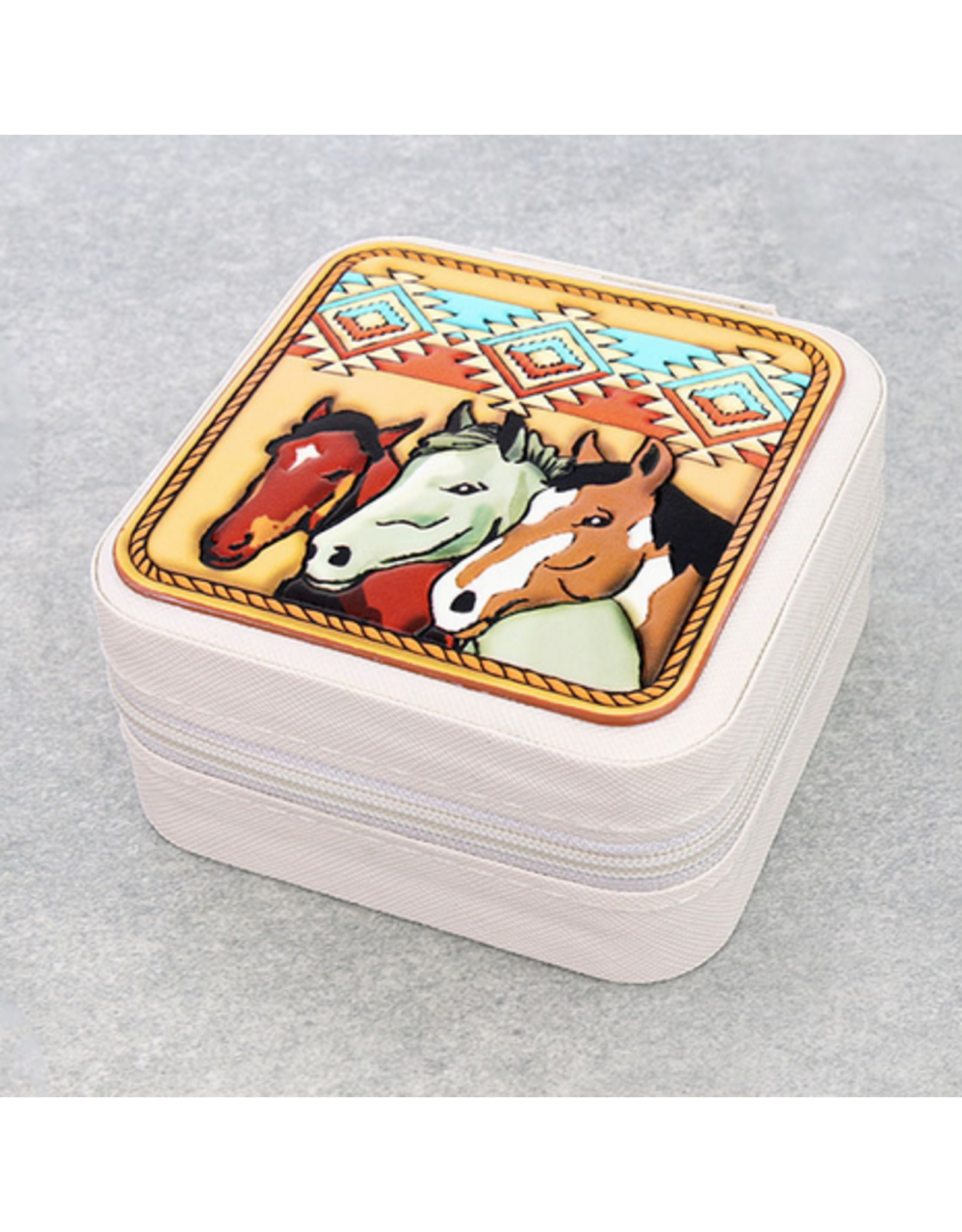 JEWELRY BOX TRAVEL SQUARE LEATHER