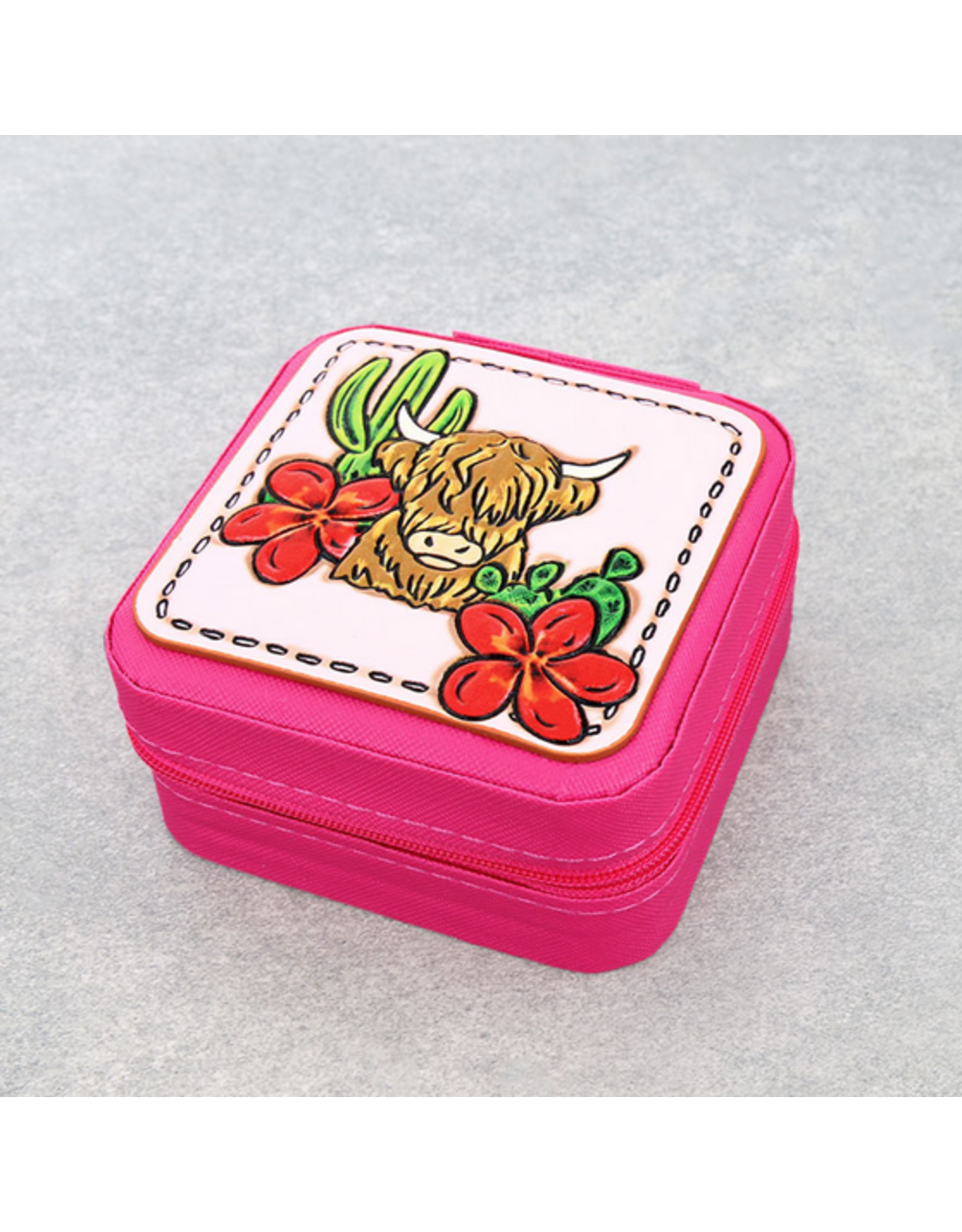 JEWELRY BOX TRAVEL SQUARE LEATHER