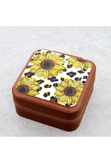 JEWELRY BOX TRAVEL SQUARE LEATHER