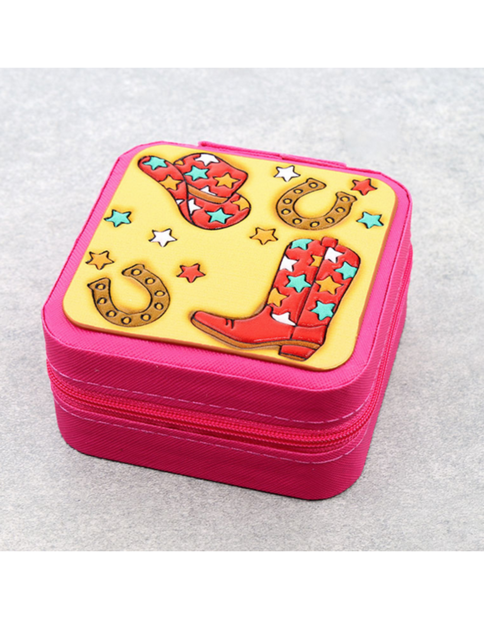 JEWELRY BOX TRAVEL SQUARE LEATHER