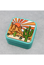 JEWELRY BOX TRAVEL SQUARE LEATHER