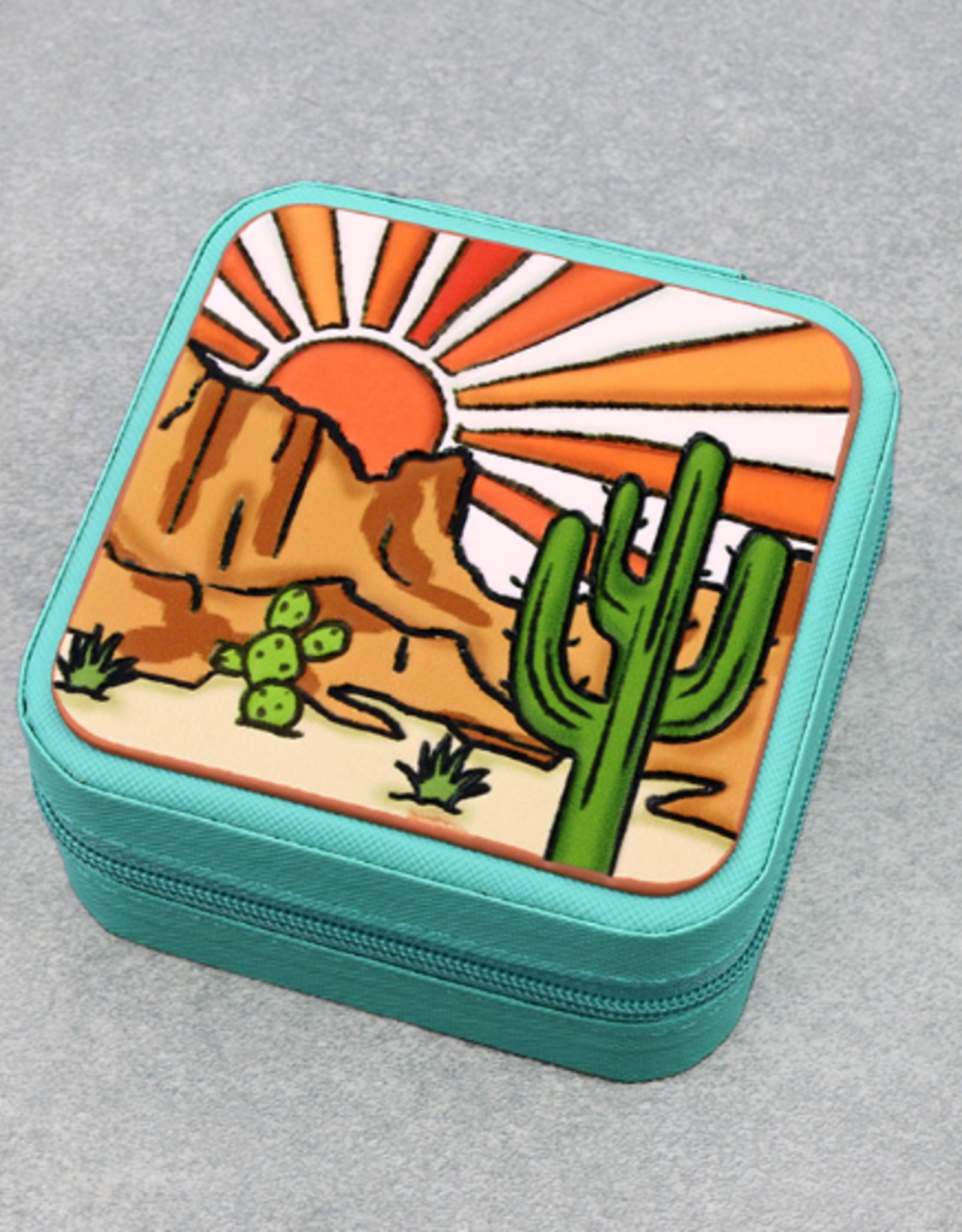 JEWELRY BOX TRAVEL SQUARE LEATHER