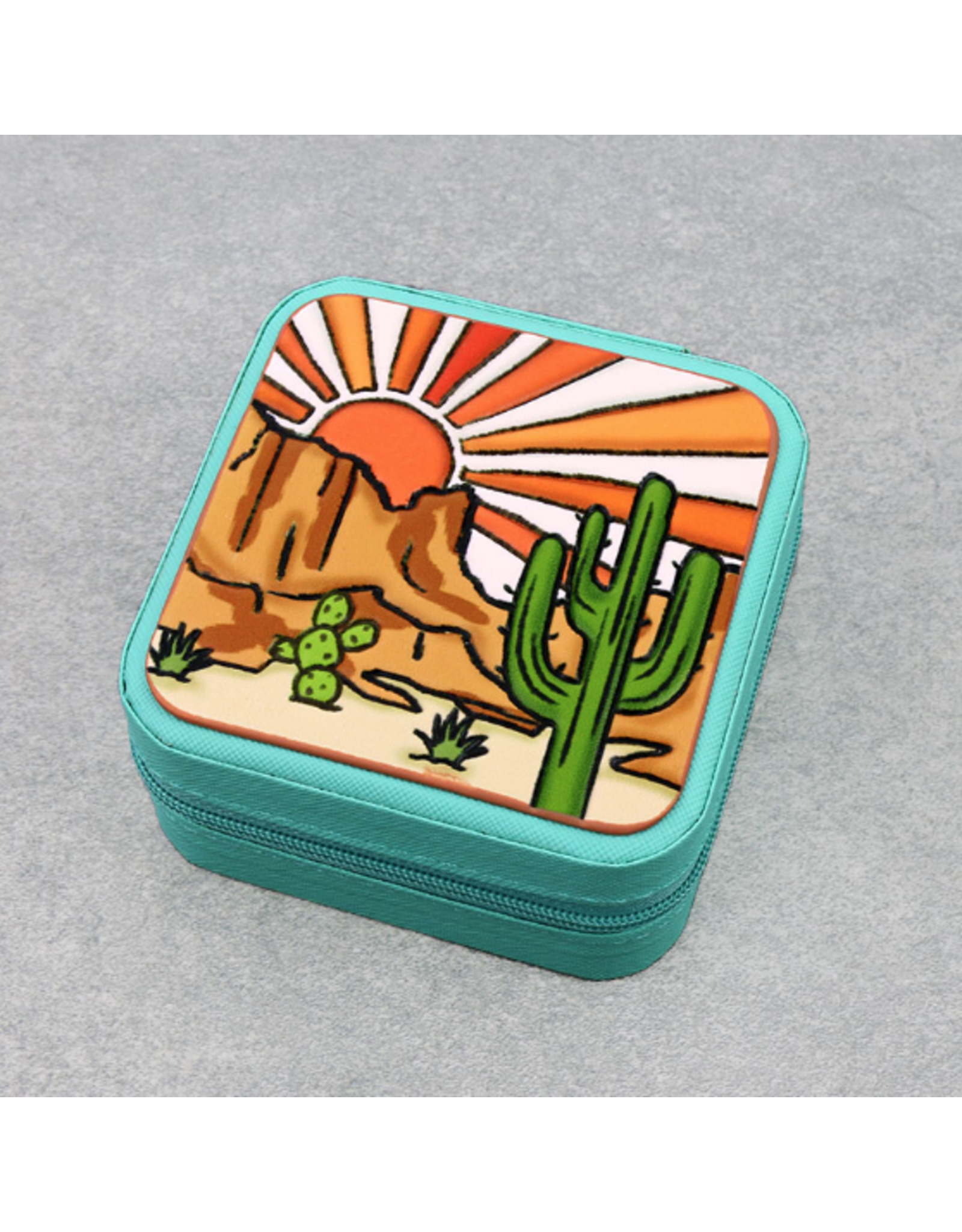 JEWELRY BOX TRAVEL SQUARE LEATHER