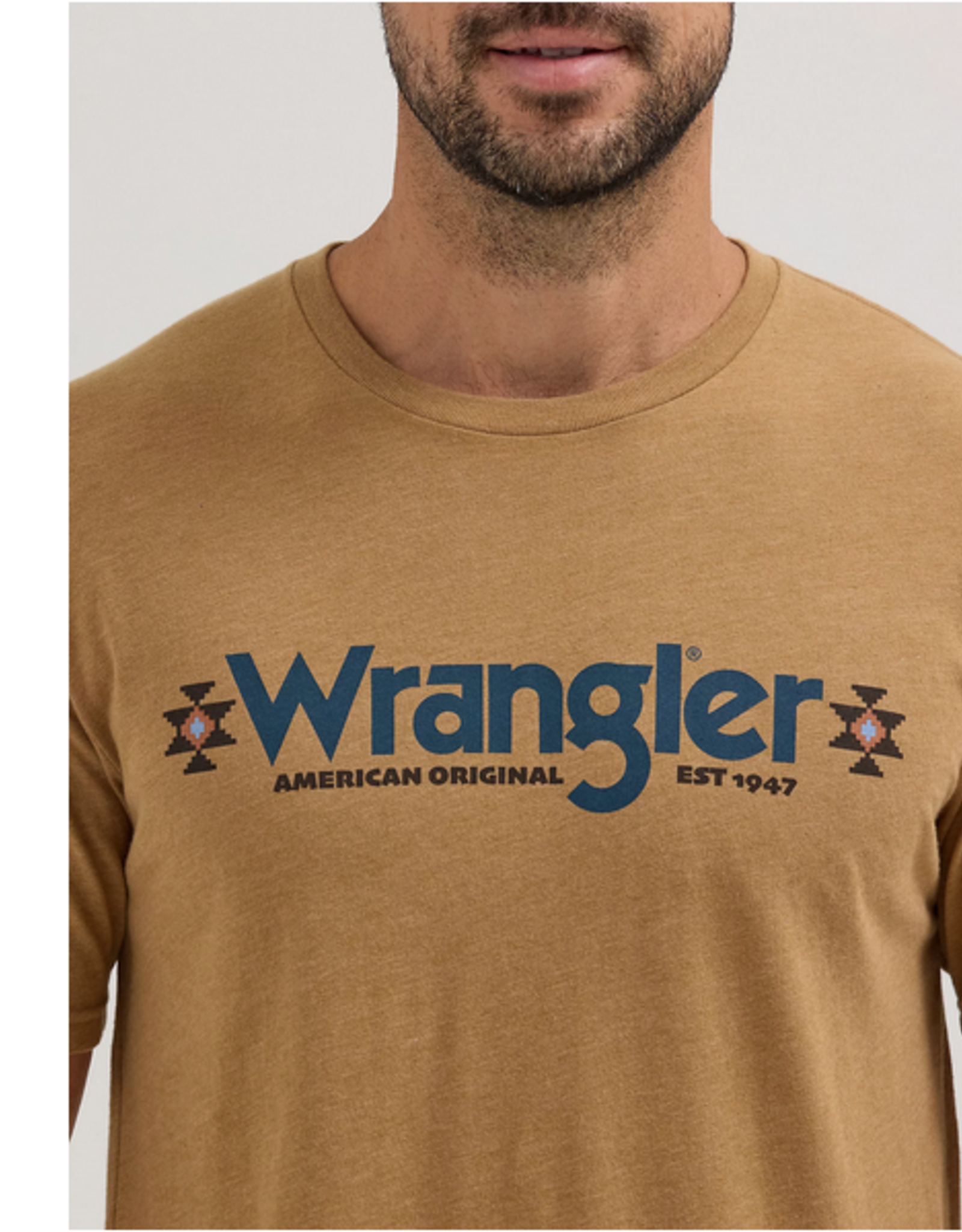 T-SHIRT MENS WRANGLER BRWN W/ SOUTHWEST LOGO