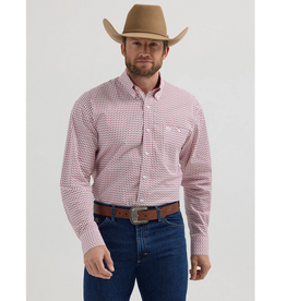 SHIRT MENS WRANGLER LS WHITE W/ RED ARROWS