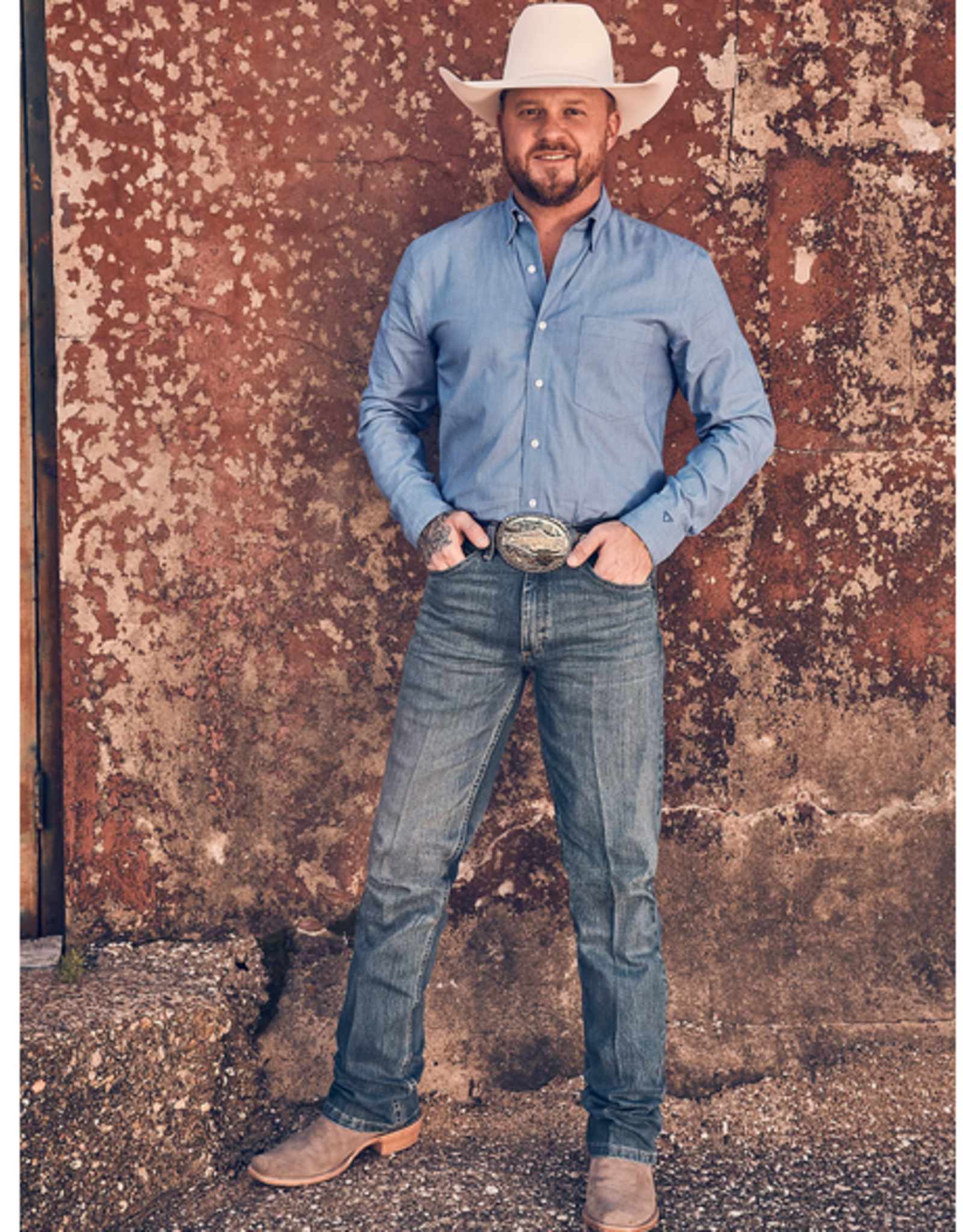 SHIRT MENS WRANGLER BLUE COJO LINE