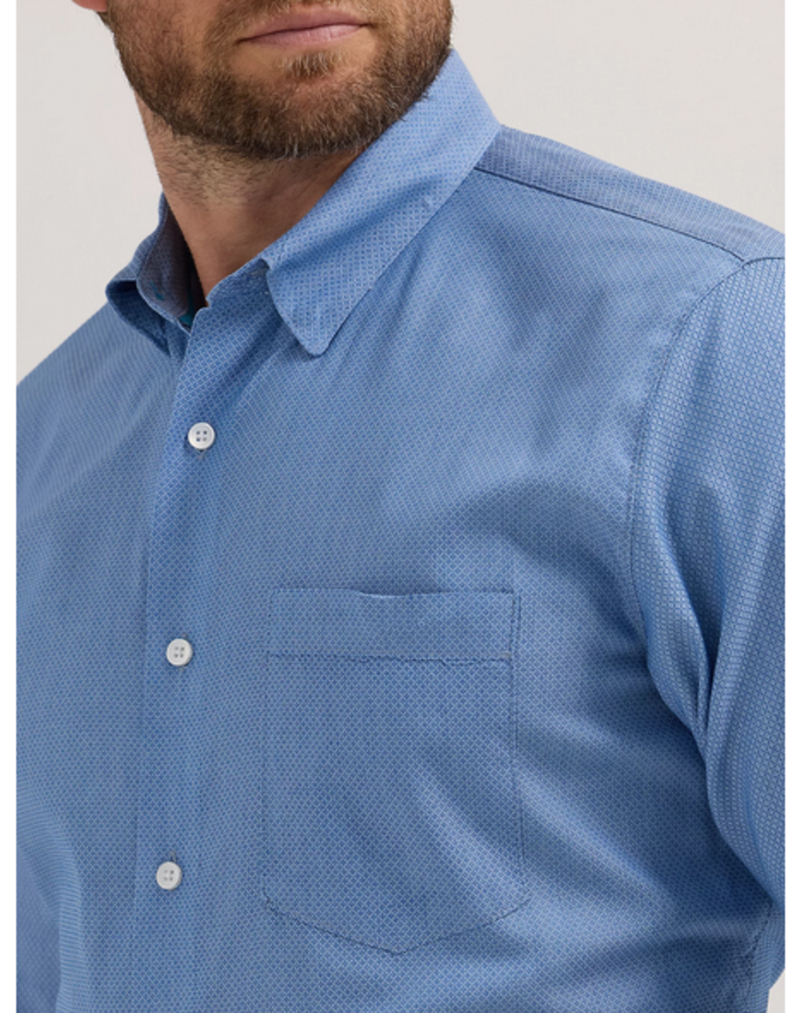 SHIRT MENS WRANGLER BLUE COJO LINE