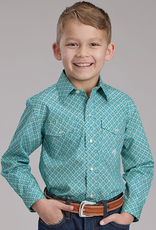 ROPER SHIRT BOYS ROPER TEAL W/ FOUR POINT FOULARD