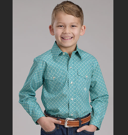 ROPER SHIRT BOYS ROPER TEAL W/ FOUR POINT FOULARD