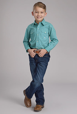 ROPER SHIRT BOYS ROPER TEAL W/ FOUR POINT FOULARD
