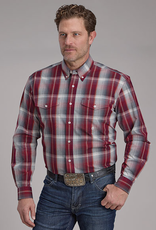 ROPER SHIRT MENS ROPER LS WINE & SMOKE PLAID