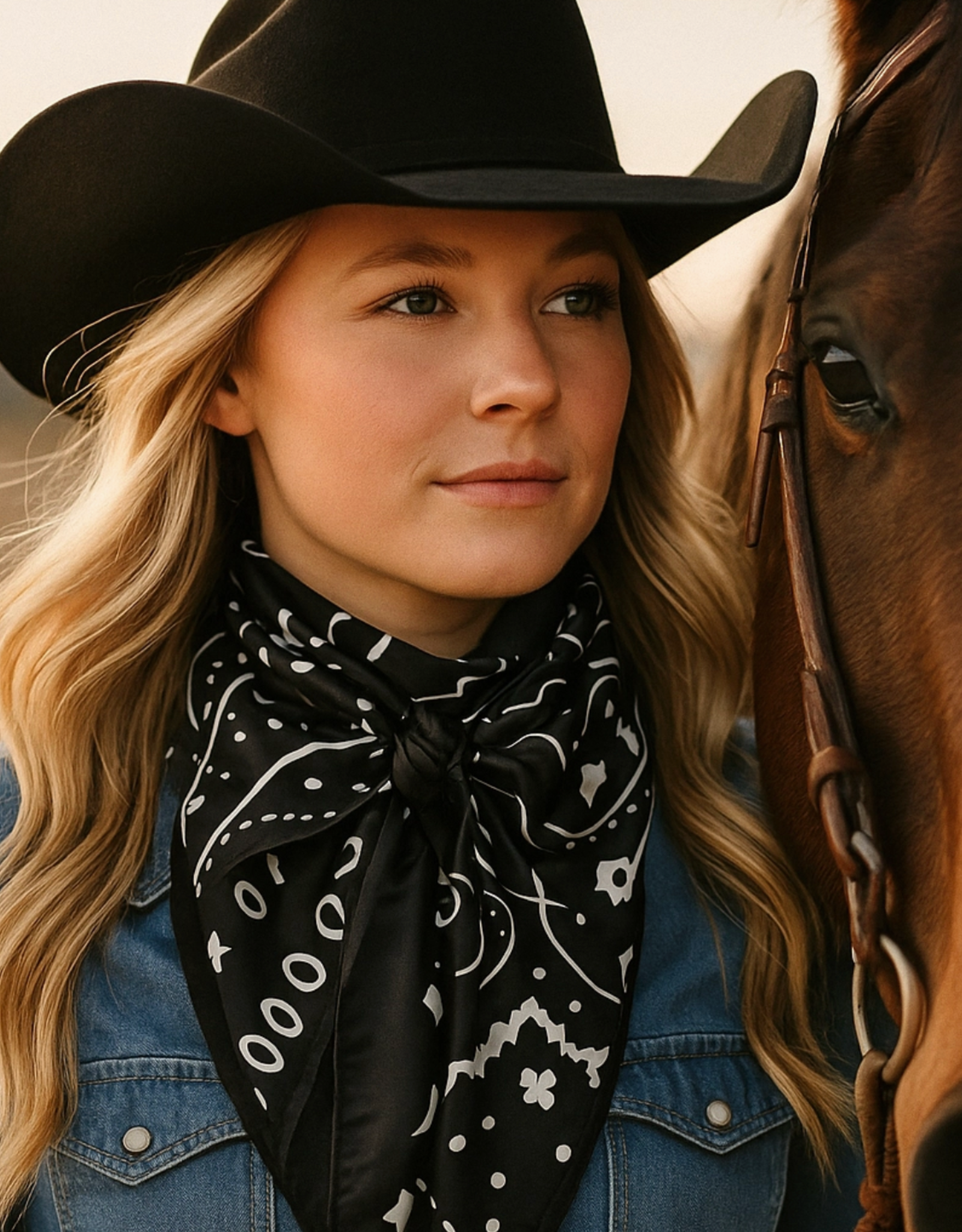 RODEO DRIVE WILD RAG SILK BANDANNA PRINT