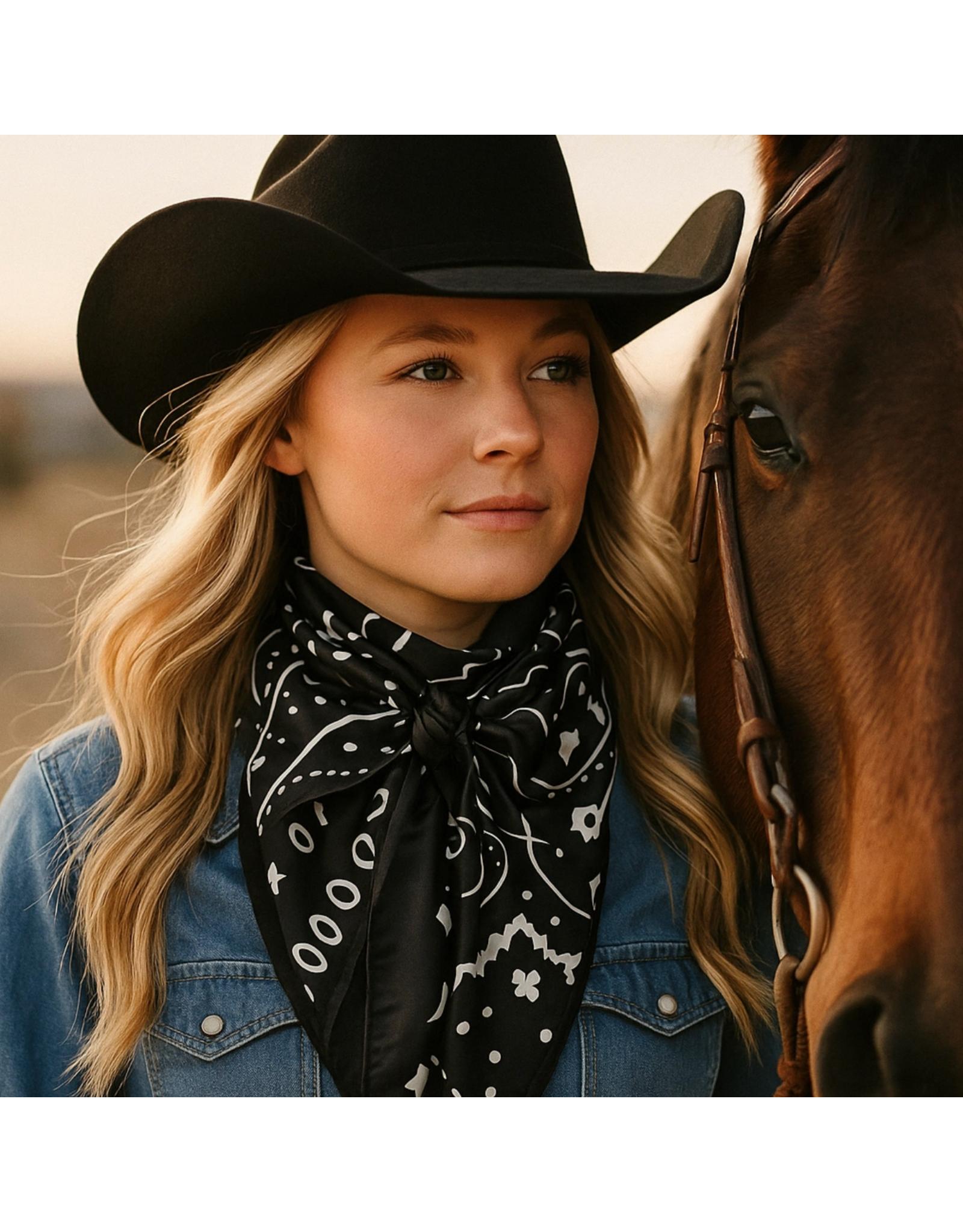 RODEO DRIVE WILD RAG SILK BANDANNA PRINT