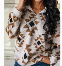 FAIRE PULLOVER WMS SHERPA AZTEC 1/2 ZIP AZTEC