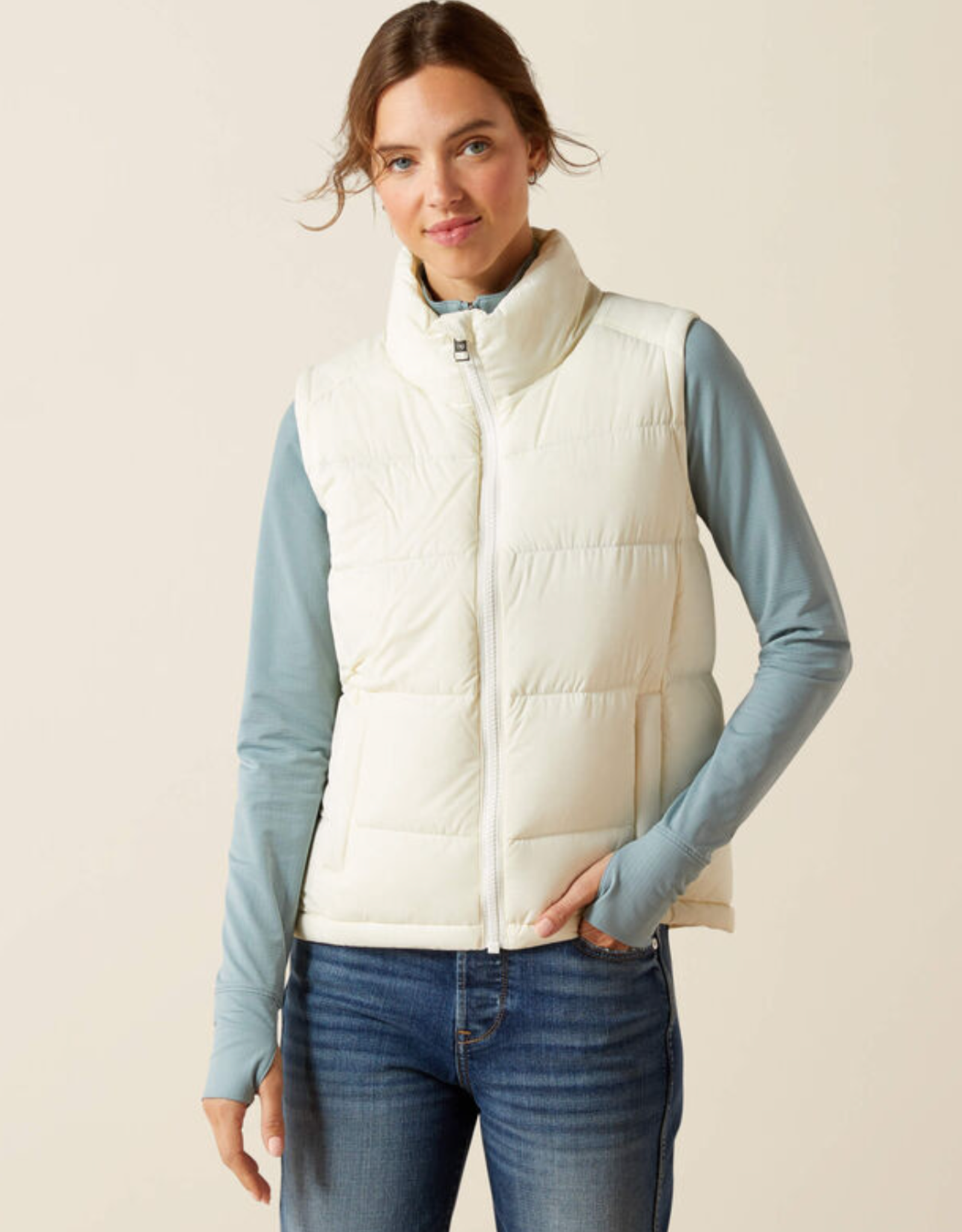 ARIAT VEST WMS DOWN STAR WHITE