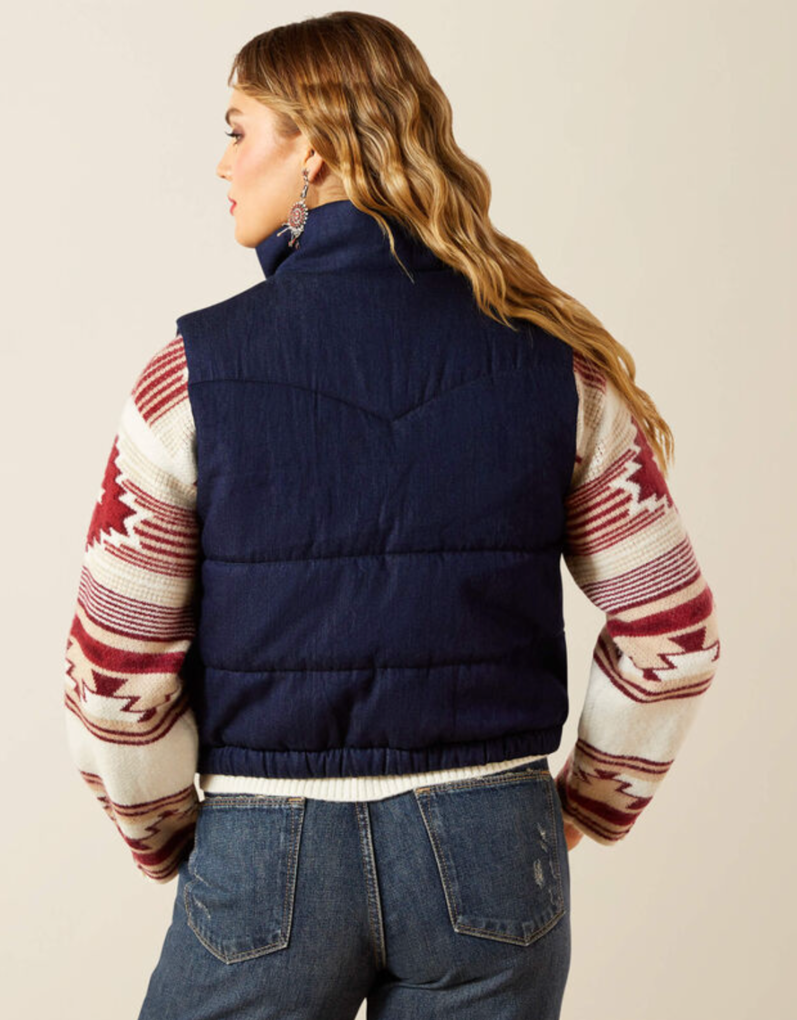ARIAT VEST WMS DENIM WESTERN SWIRLS